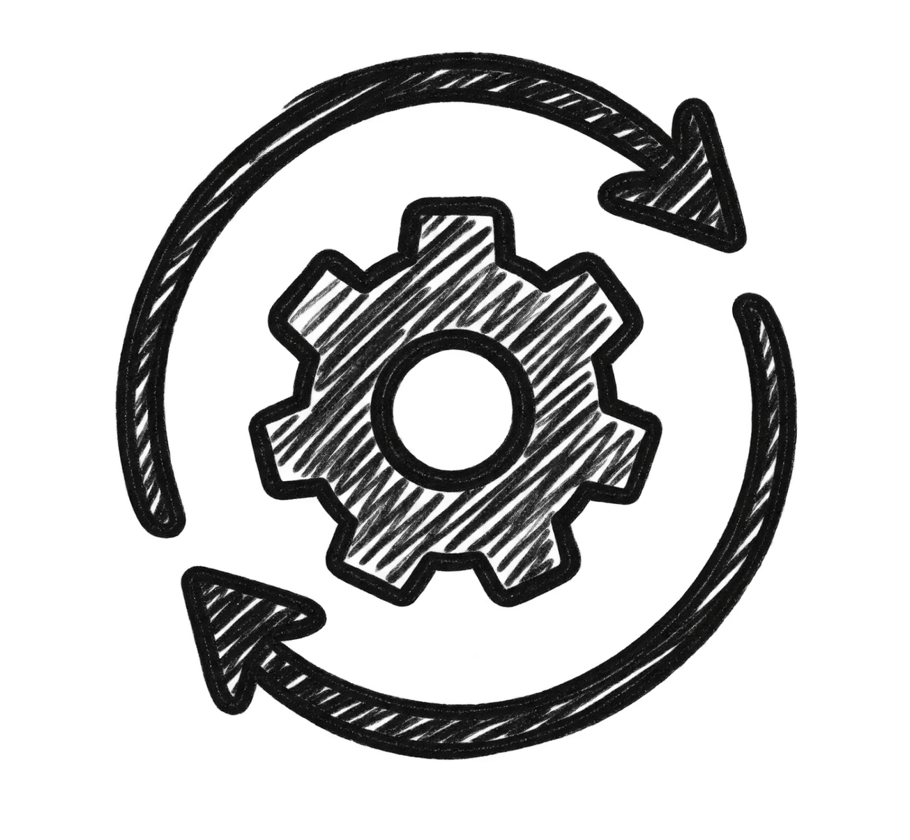 Hand-drawn systems icon