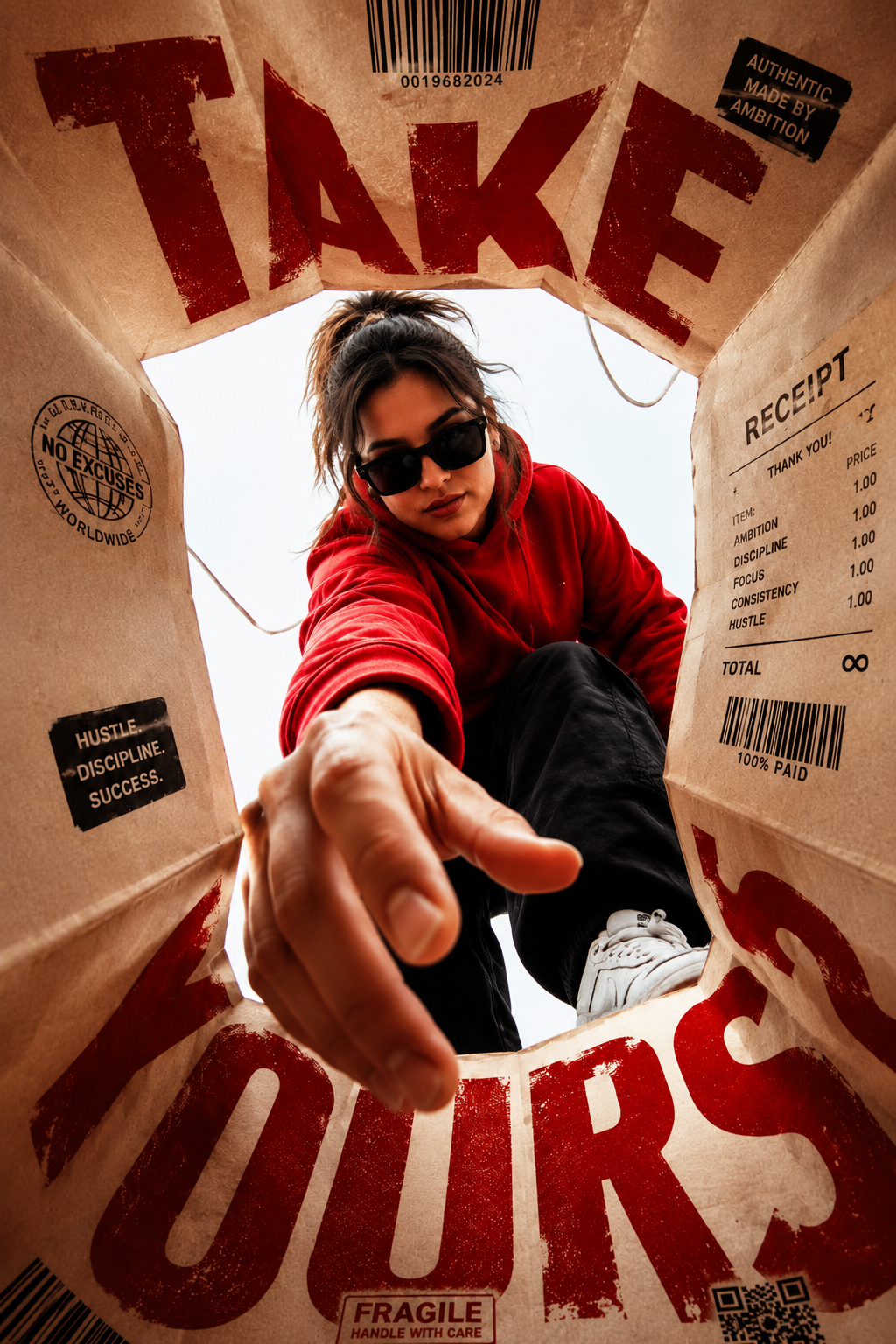 Person reaching into a Take Yours package