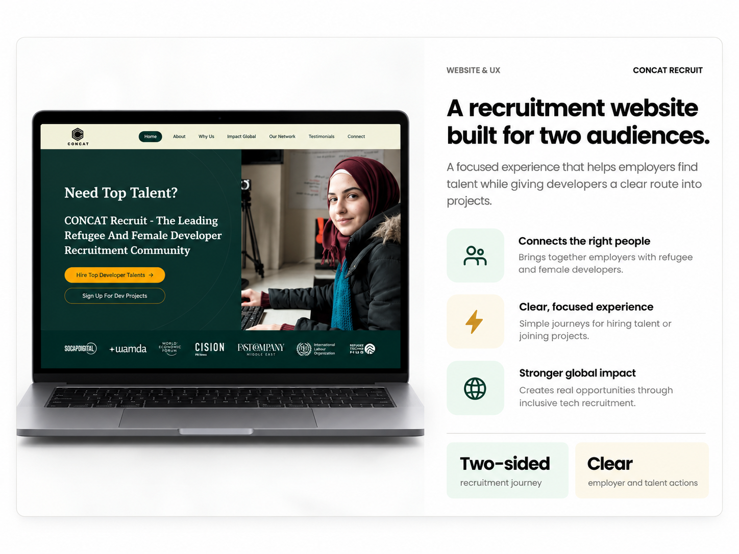 Concat Recruit recruitment website and user experience case study